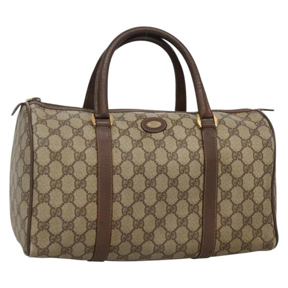 GUCCI GG Supreme Hand Bag PVC Beige Gold Auth yk18914 - Picture 1 of 16